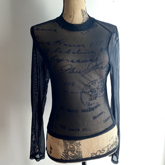 Black Mesh Top - Picture 1 of 3